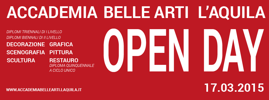 Banner Open day 2015 ABAQ Accademia Belle Arti L'Aquila