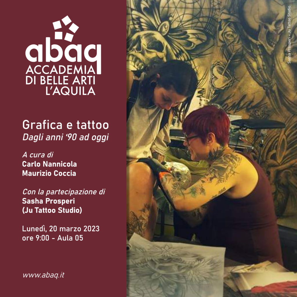 grafica e tattoo abaq carlo nannicola maurizio coccia sasha prosperi